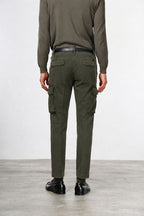 Chile pantalone cargo uomo in gabardina stretch extra slim fit ①