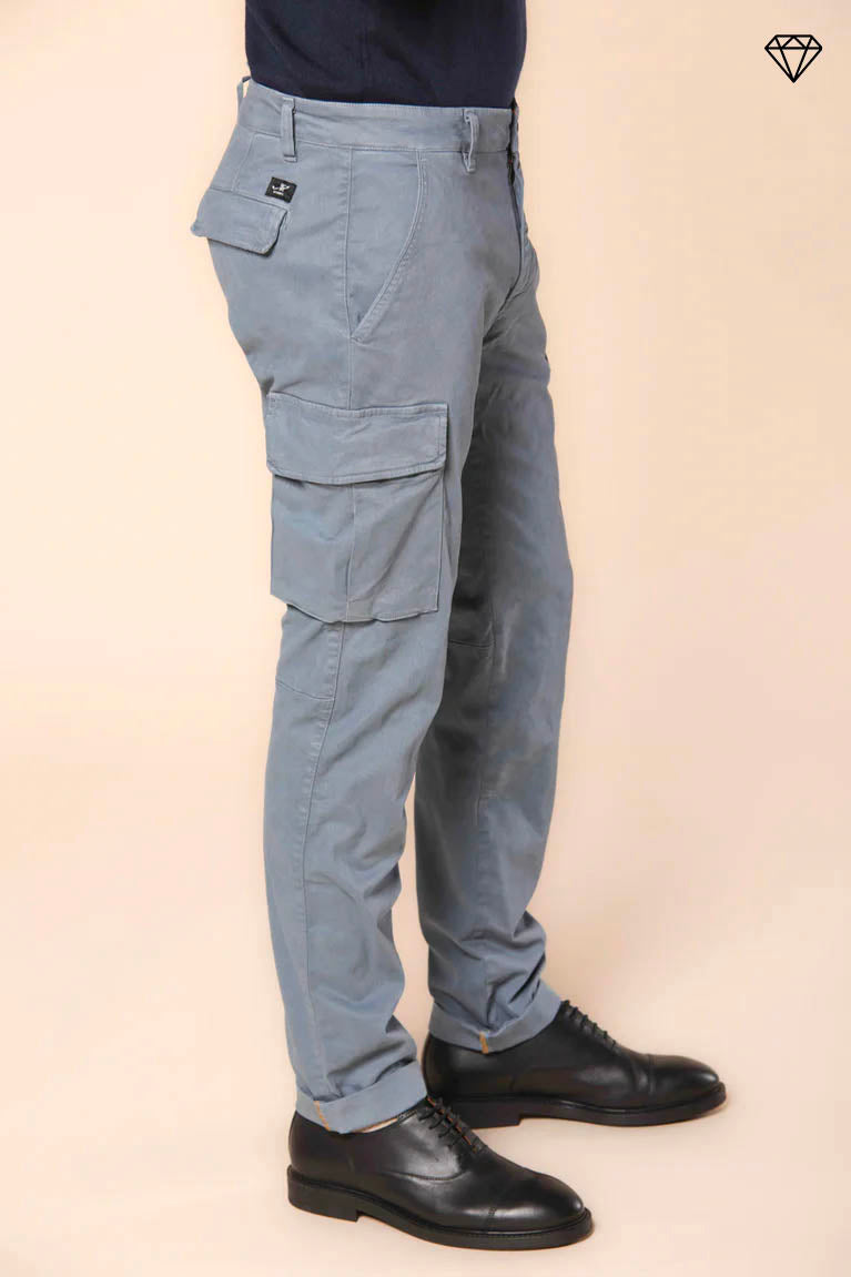 Chile pantalone cargo uomo in gabardina extra slim fit ①