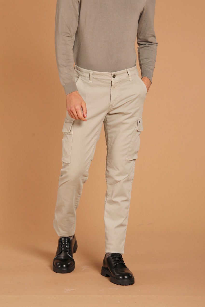 Chile men's cargo pants in gabardine extra slim fit ①