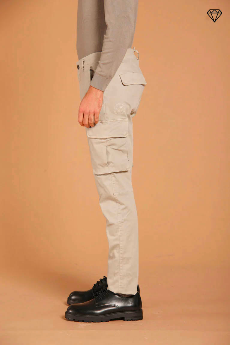 Chile pantalone cargo uomo in gabardina extra slim fit ①