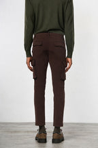 Chile men’s cargo pants in stretch gabardine extra slim fit ①