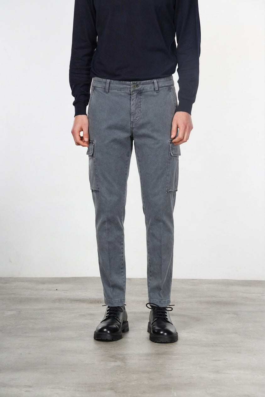 Chile men's cargo pants in stretch gabardine, extra slim fit ①