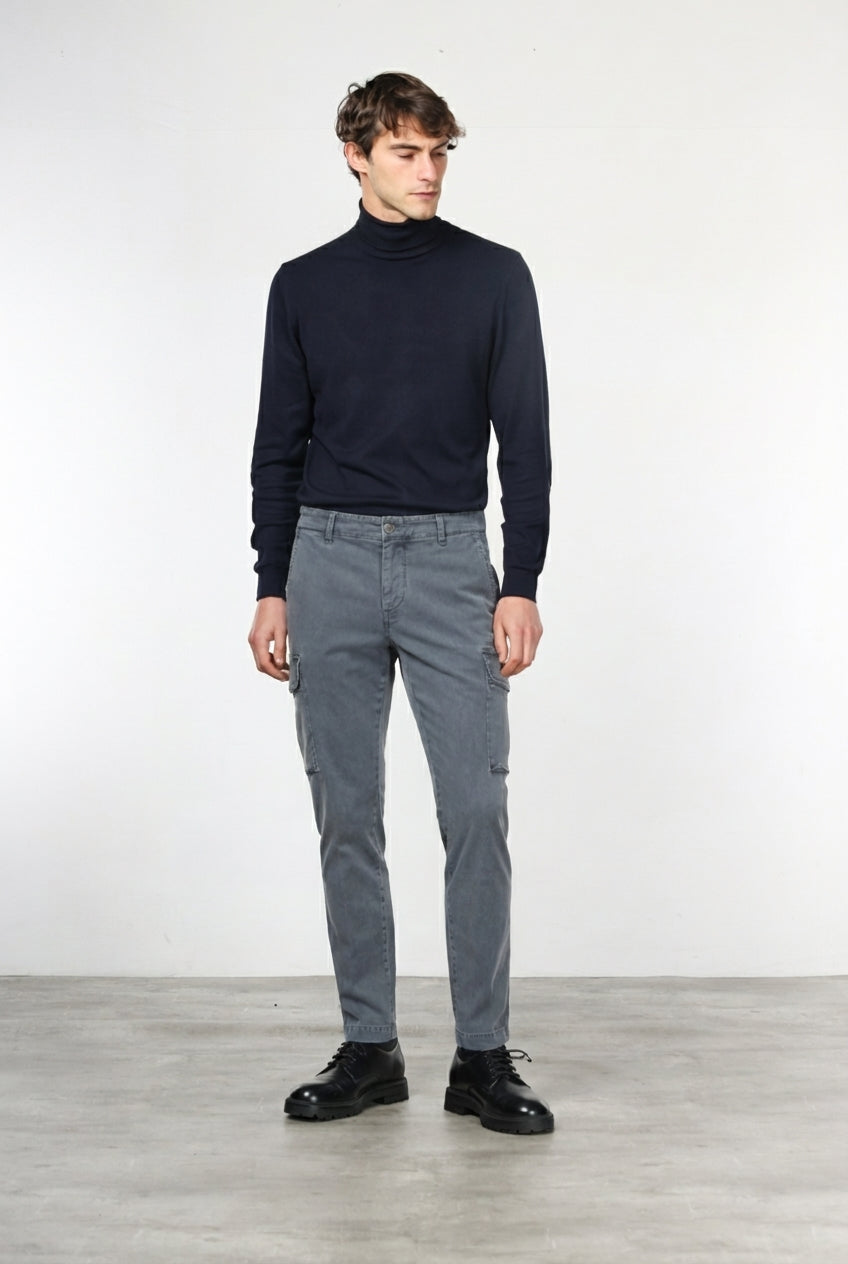 Chile men's cargo pants in stretch gabardine, extra slim fit ①