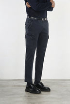 Chile 1 Pinces men's cargo pants in stretch gabardine, extra slim fit ①
