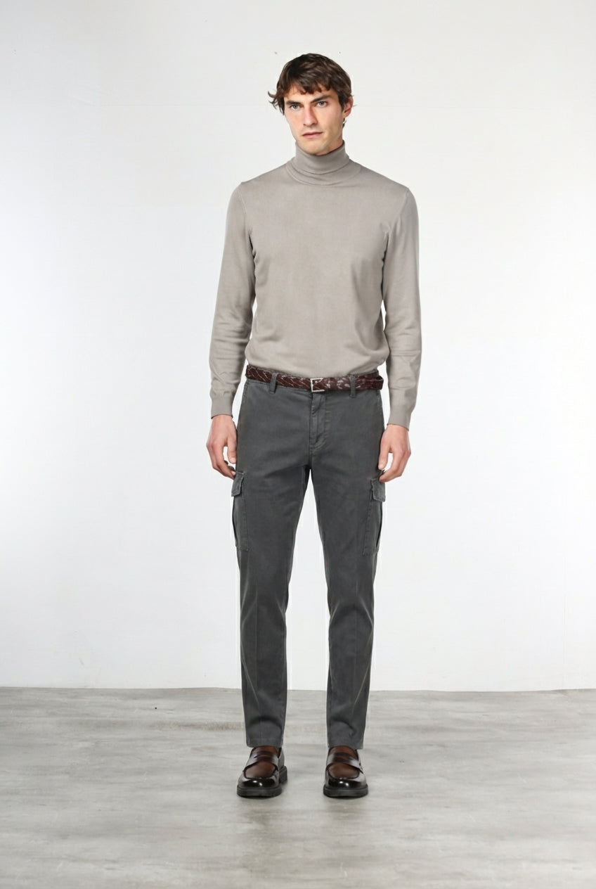 Chile men’s cargo trousers in stretch gabardine extra slim fit ①