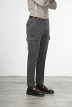 Chile pantalone cargo uomo in gabardina stretch extra slim fit ①