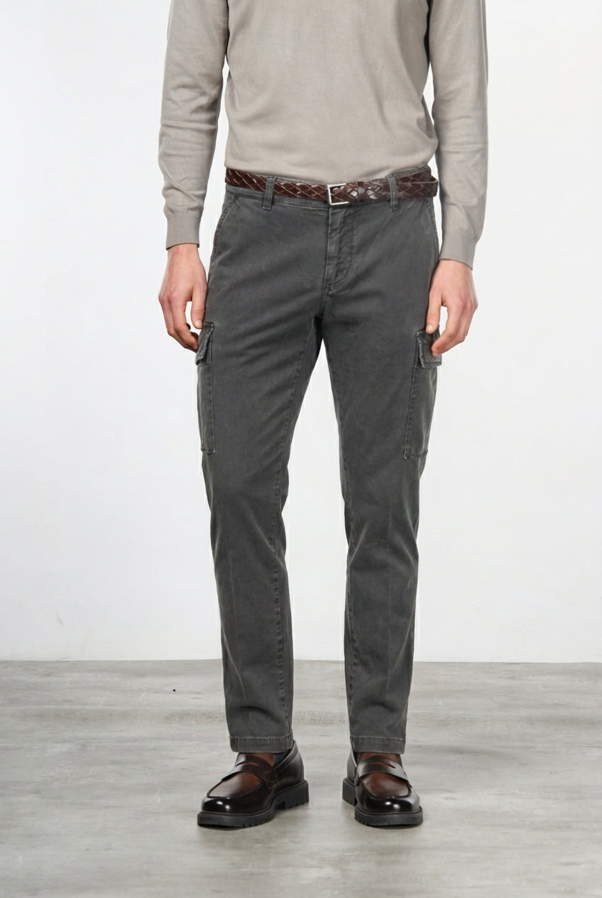 Chile men’s cargo trousers in stretch gabardine extra slim fit ①