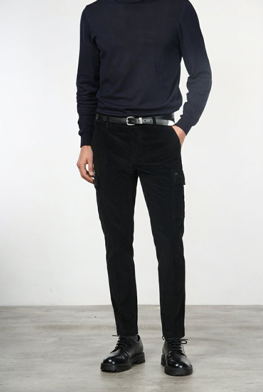 Chile 1 Pinces men’s cargo pants in 500-wale velvet with extra slim fit ①