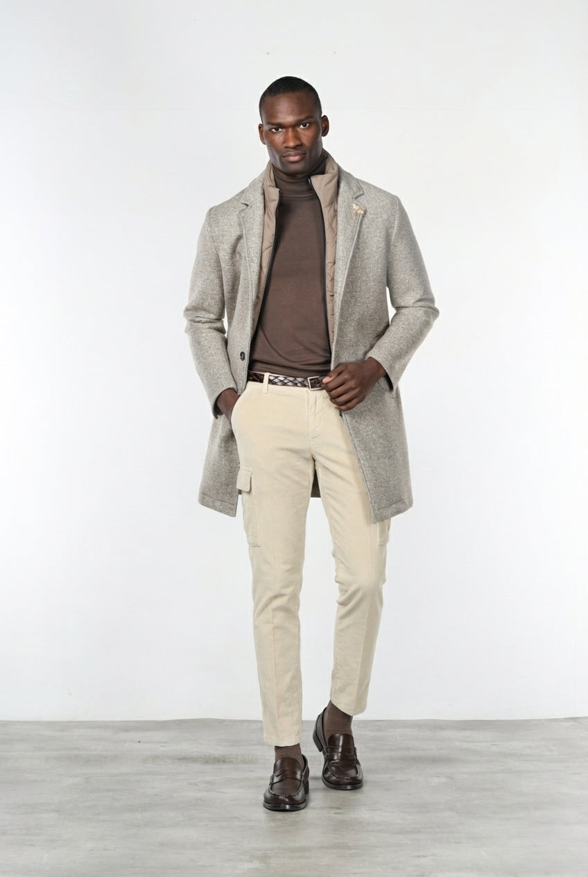 Chile pantalone cargo uomo in velluto 500 righe extra slim fit ①