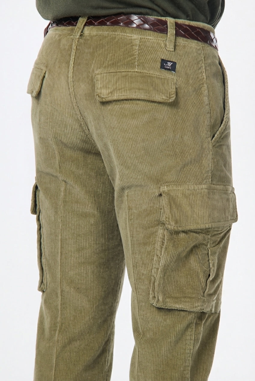 Chile men’s cargo trousers in 500-wale corduroy, extra slim fit ①