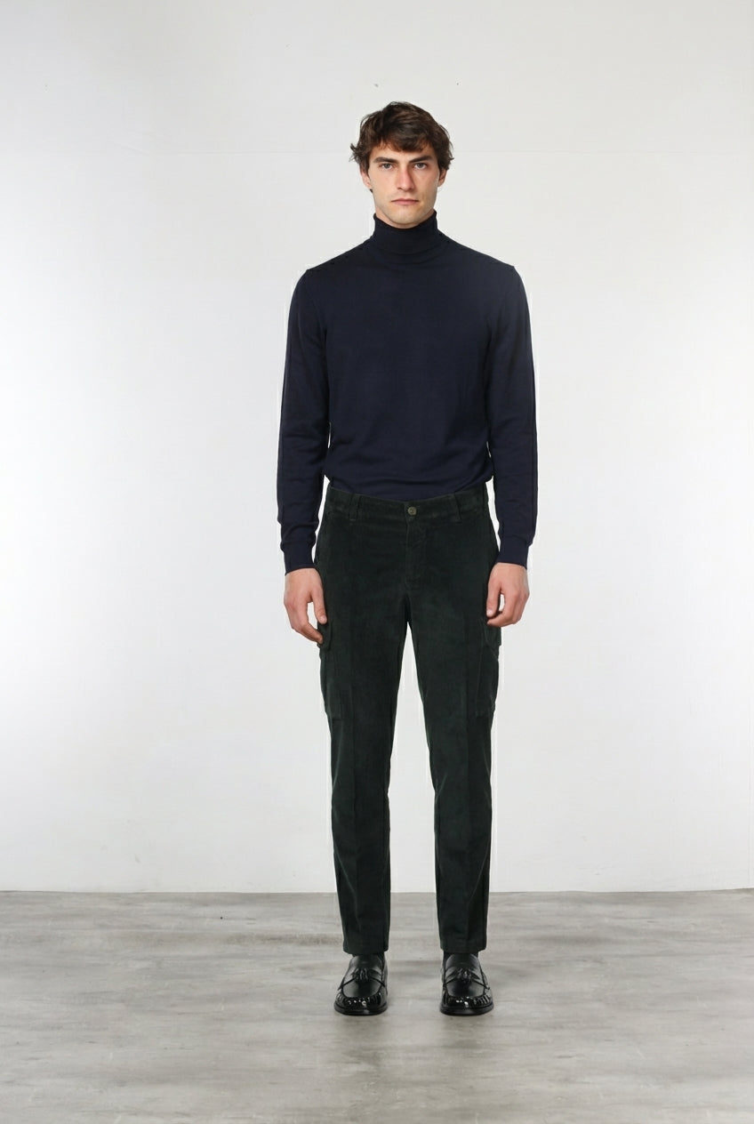 Chile men's velvet cargo pants 500 extra slim fit stripes ①