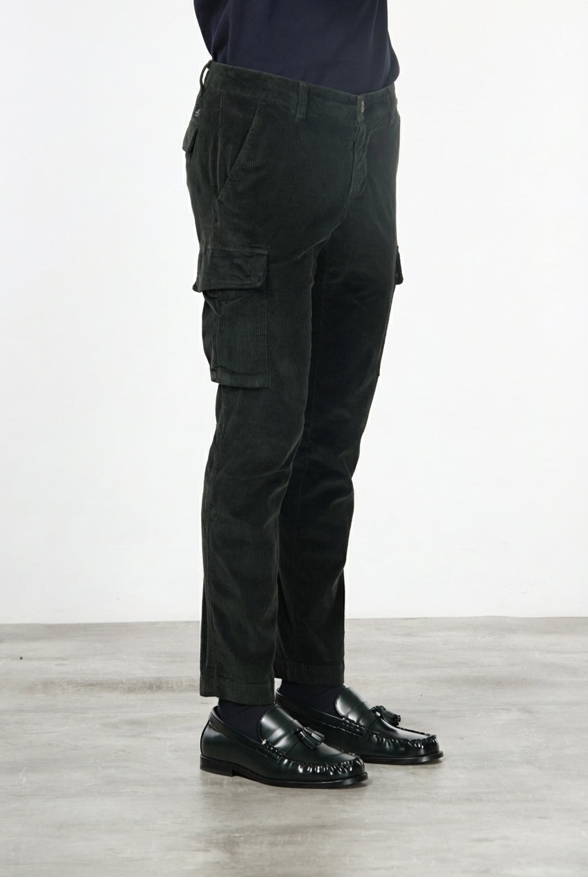 Chile men's velvet cargo pants 500 extra slim fit stripes ①