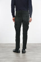 Chile men's velvet cargo pants 500 extra slim fit stripes ①