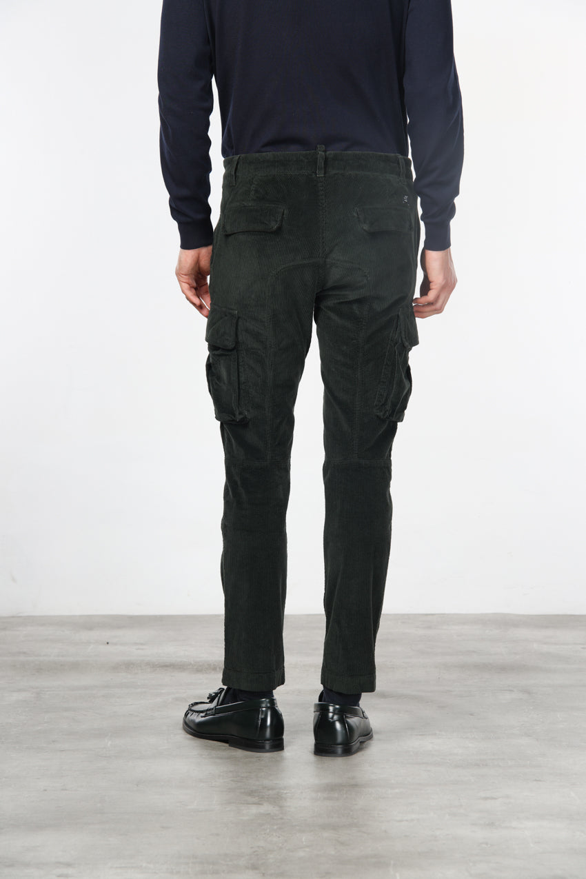 Chile men's velvet cargo pants 500 extra slim fit stripes ①