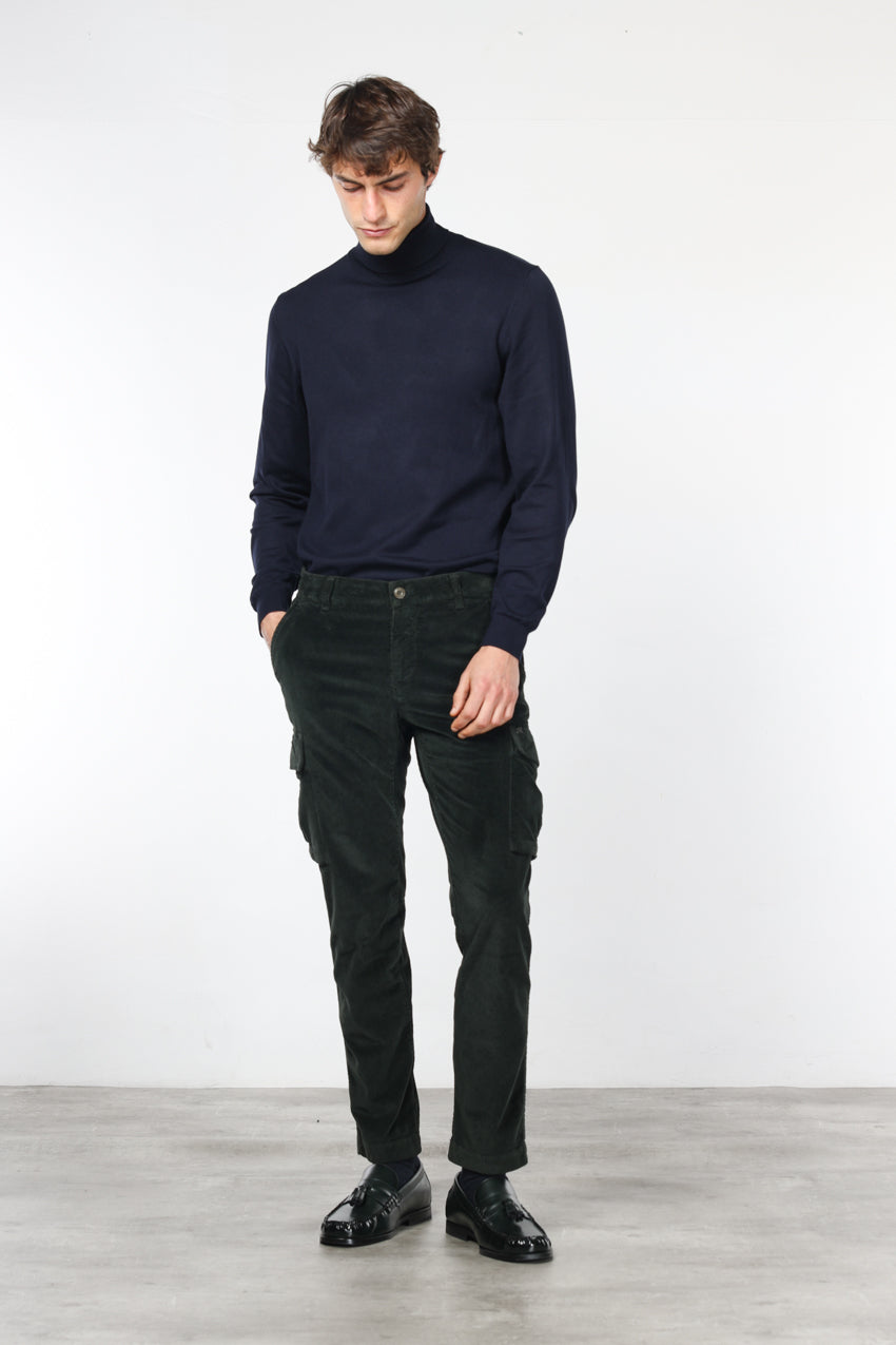Chile men's velvet cargo pants 500 extra slim fit stripes ①