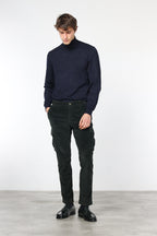 Chile men's velvet cargo pants 500 extra slim fit stripes ①