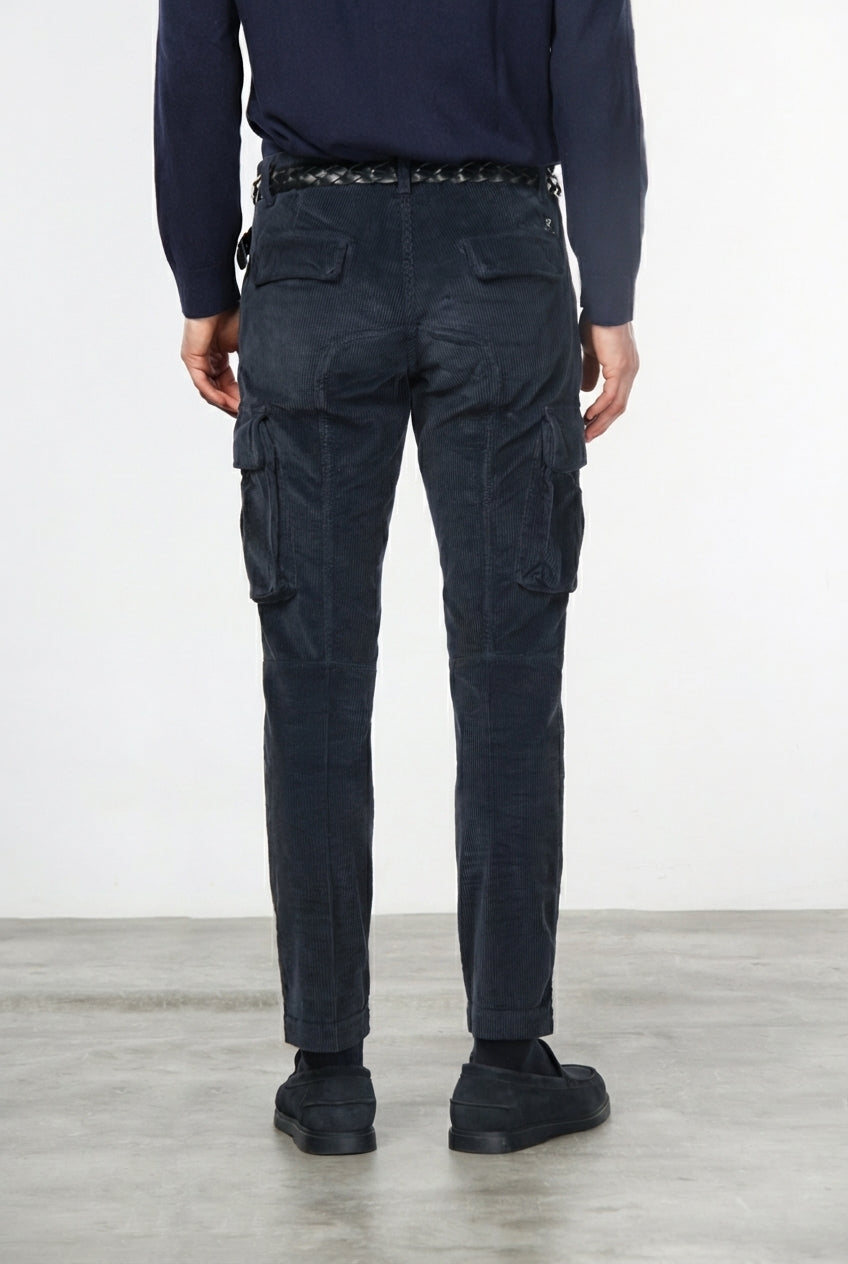 Chile pantalone cargo uomo in velluto 500 righe extra slim fit ①