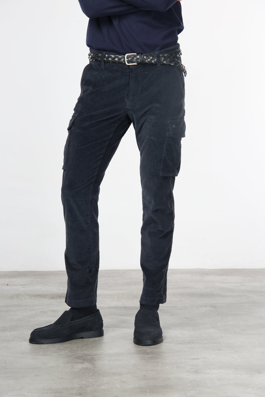Chile pantalone cargo uomo in velluto 500 righe extra slim fit ①