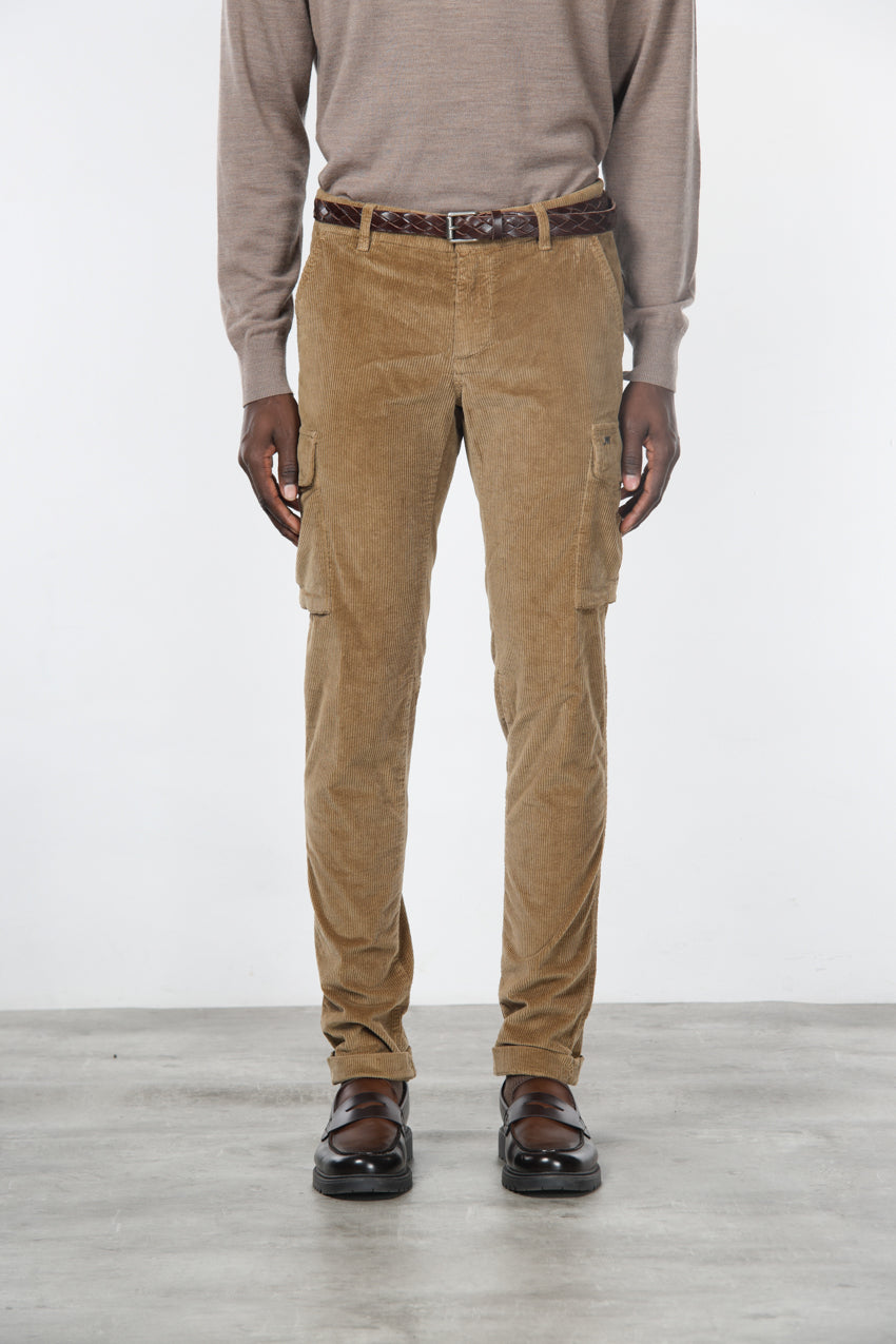 Chile men's cargo trousers/pants in 500-wale corduroy, extra slim fit ①