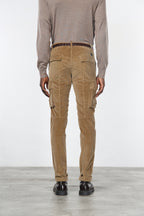 Chile pantalone cargo uomo in velluto 500 righe extra slim fit ①