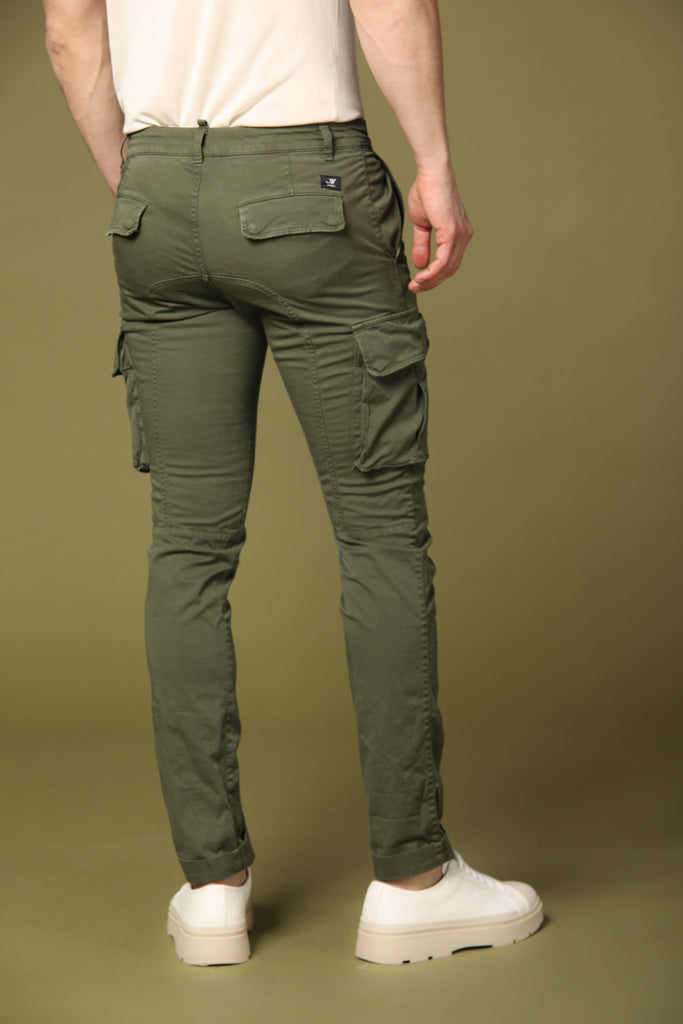 Image 5 of men's Chile model cargo pants in green, extra slim fit by Mason's