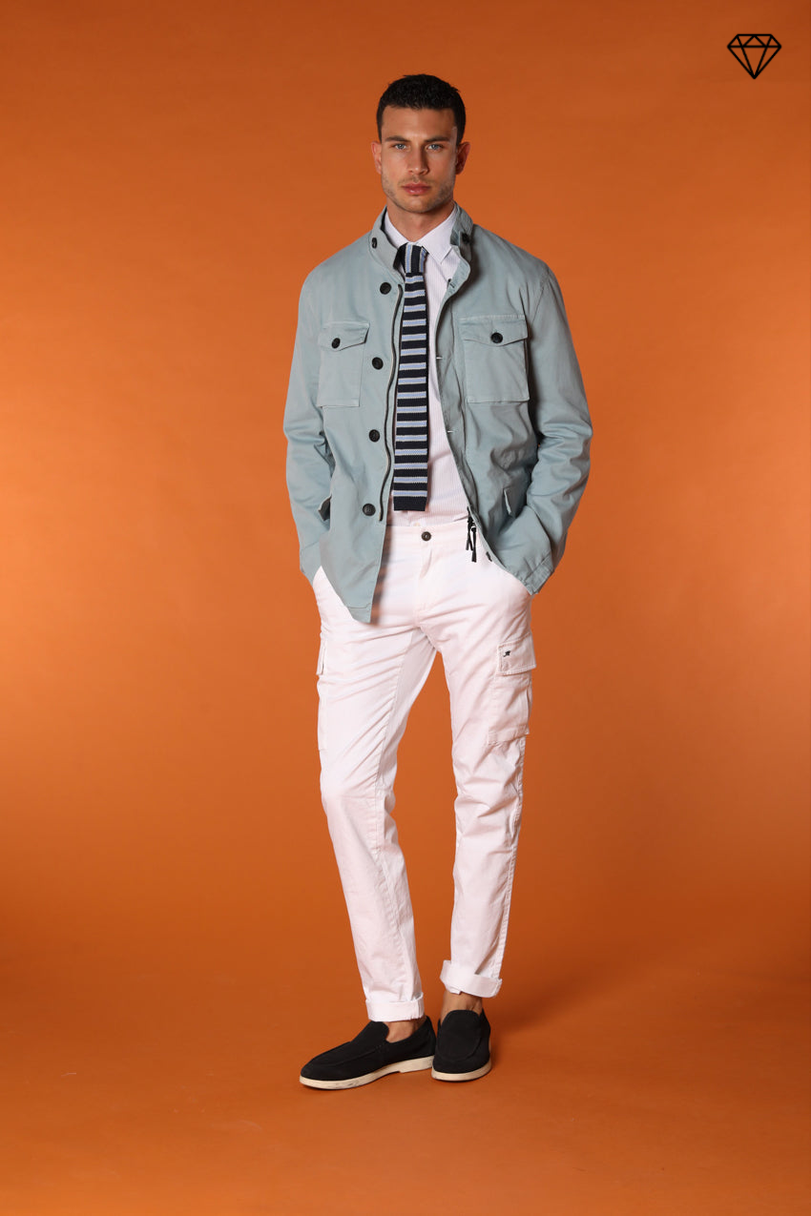 Chile Men's cargo pants in stretch satin Extra Slim Fit ①