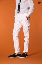 Chile Men's cargo pants in stretch satin Extra Slim Fit ①