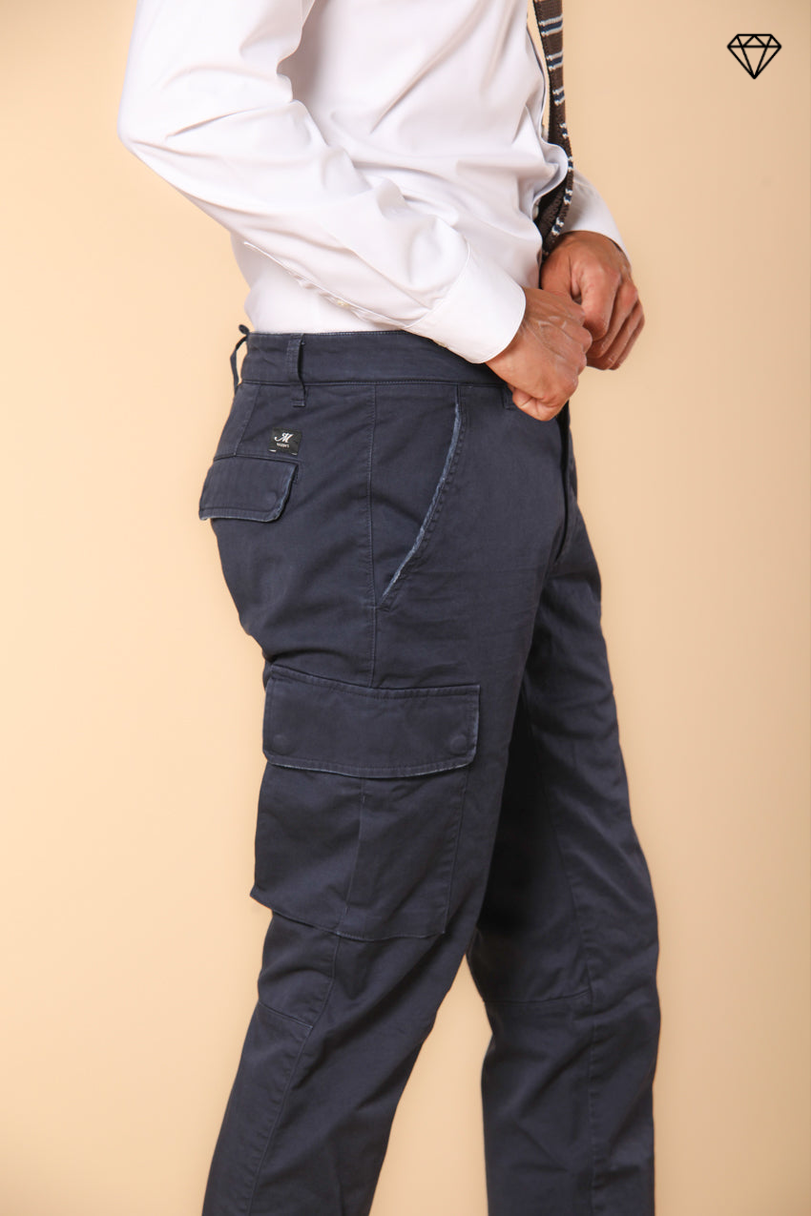 Chile Men's cargo pants in stretch satin Extra Slim Fit ①