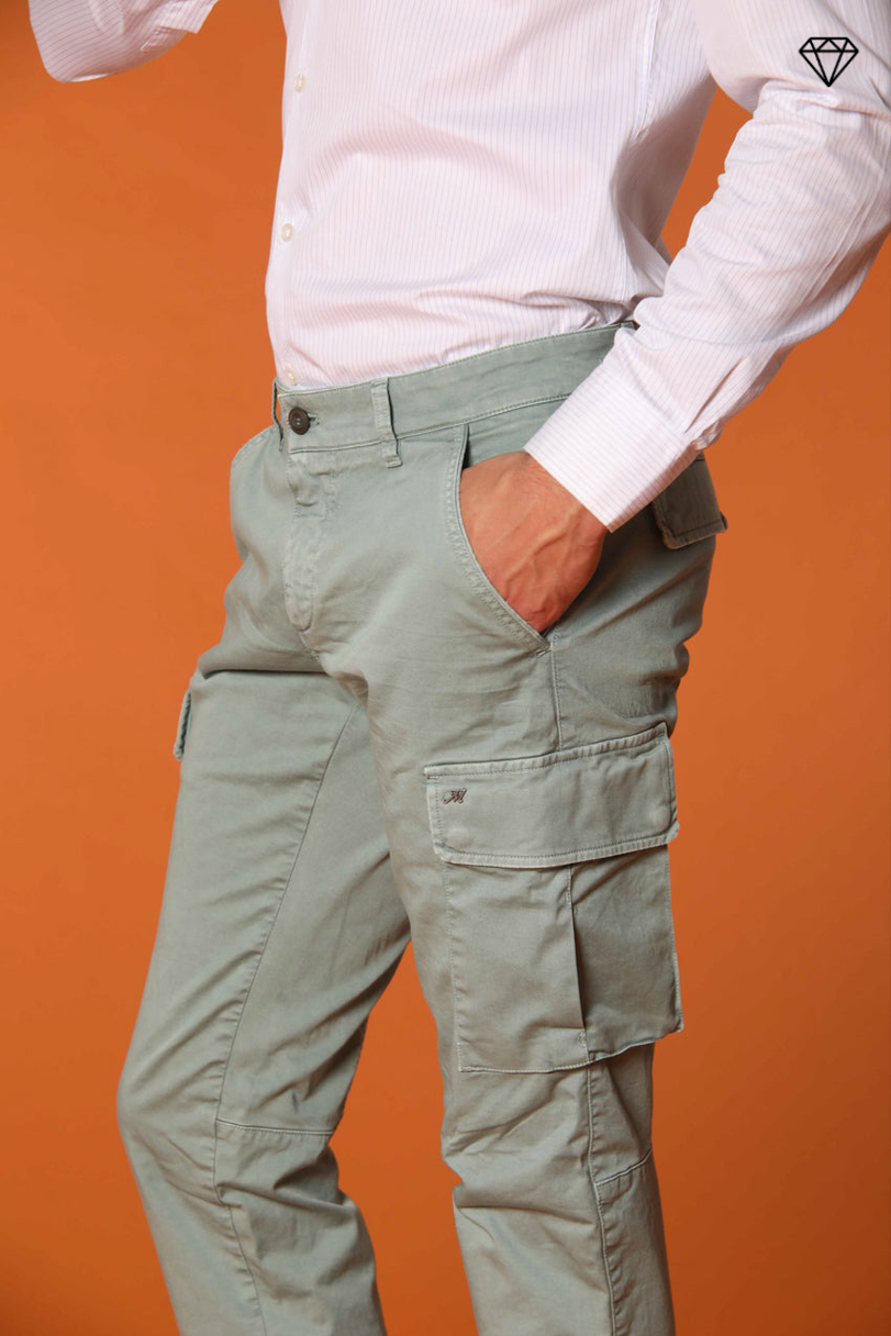 Chile Men's cargo pants in stretch satin Extra Slim Fit ①