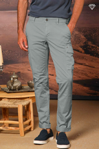 Chile Men's cargo pants in stretch satin Extra Slim Fit ①