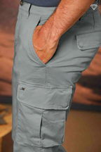 Chile Men's cargo pants in stretch satin Extra Slim Fit ①