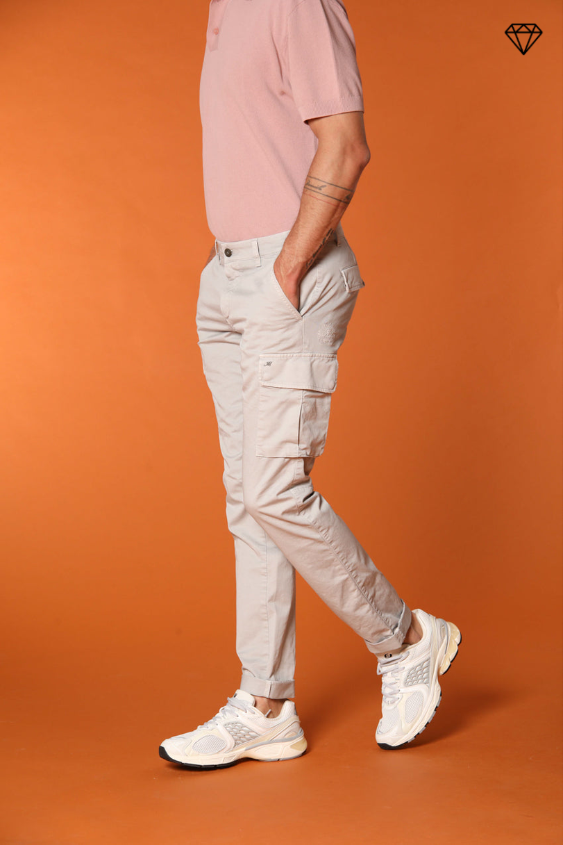 Chile Men's cargo pants in stretch satin Extra Slim Fit ①