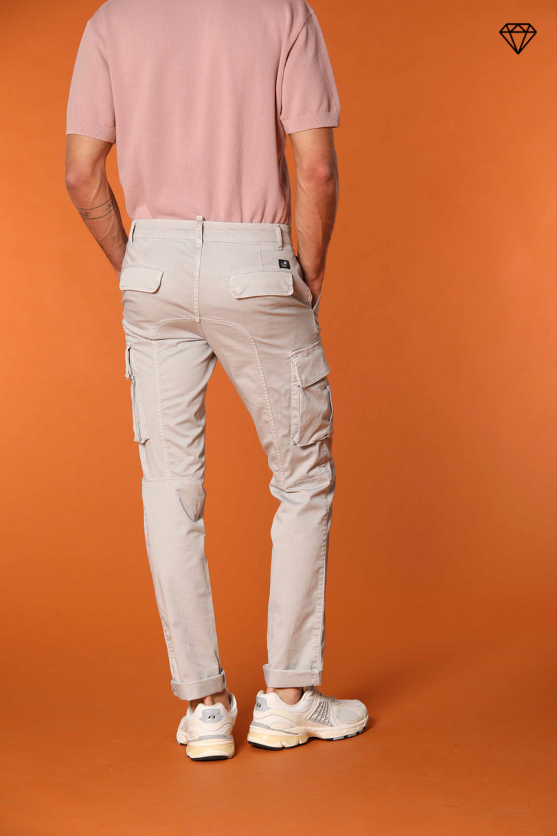 Chile Men's cargo pants in stretch satin Extra Slim Fit ①