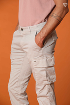 Chile Men's cargo pants in stretch satin Extra Slim Fit ①