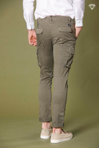 Chile Men's cargo pants in stretch satin Extra Slim Fit ①
