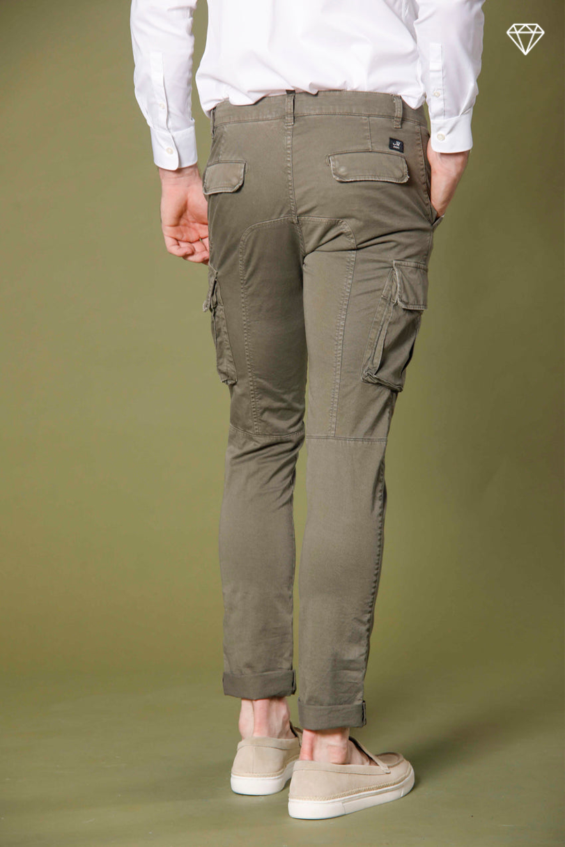 Chile Men's cargo pants in stretch satin Extra Slim Fit ①