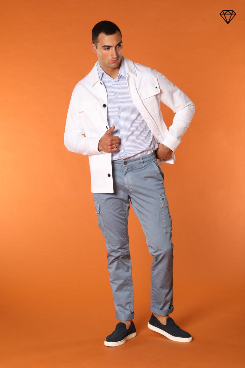 Chile Men's cargo pants in stretch satin Extra Slim Fit ①