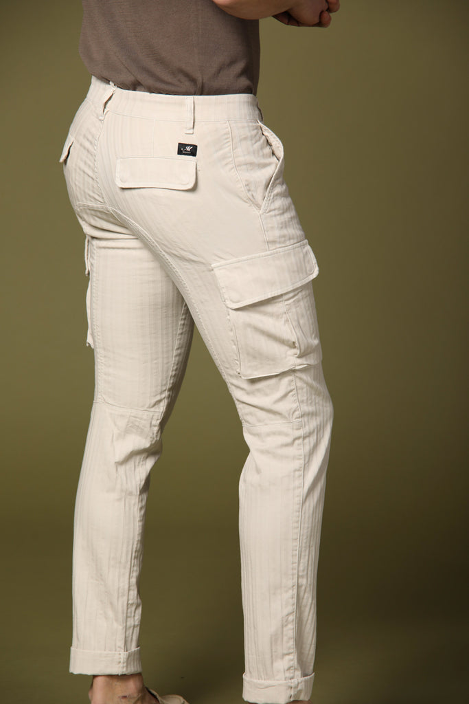 Image 6 of men's Chile model cargo pants in stucco color, extra slim fit by Mason's