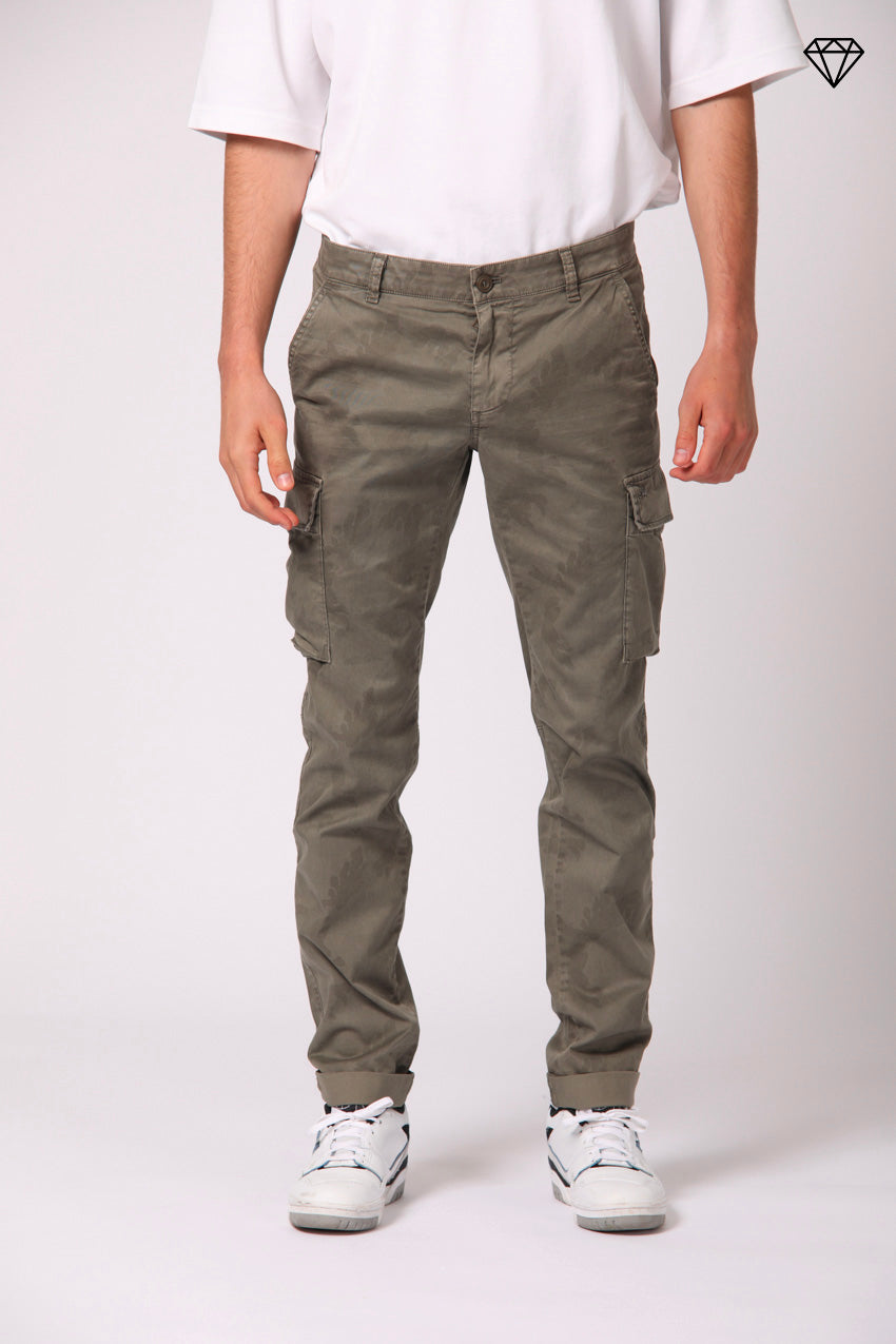 Chile Men's cargo pants in cotton with sand camouflage print Extra-Slim fit ①