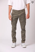 Chile Men's cargo pants in cotton with sand camouflage print Extra-Slim fit ①