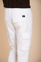 Chile pantalon cargo homme en satin stretch extra slim fit ①