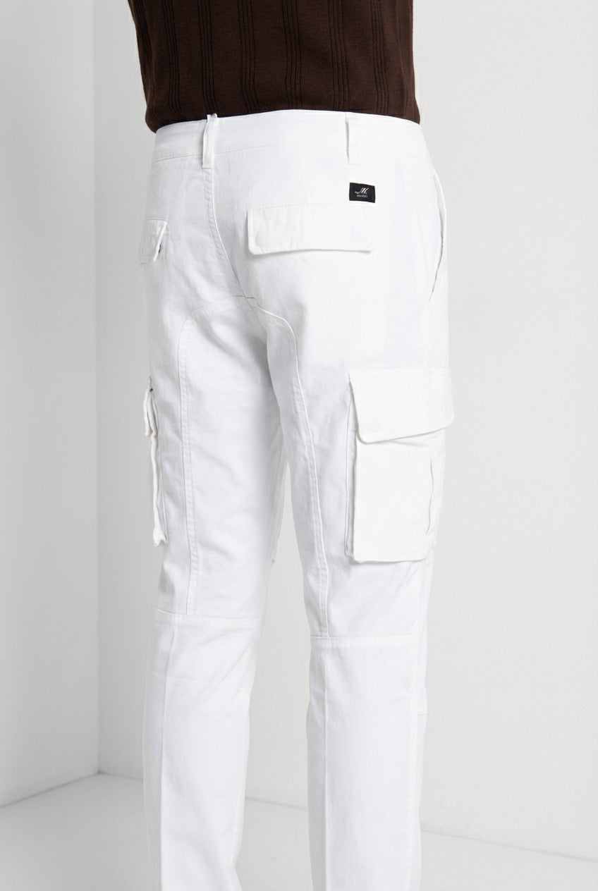Chile men's cargo pants in stretch satin extra slim fit ①