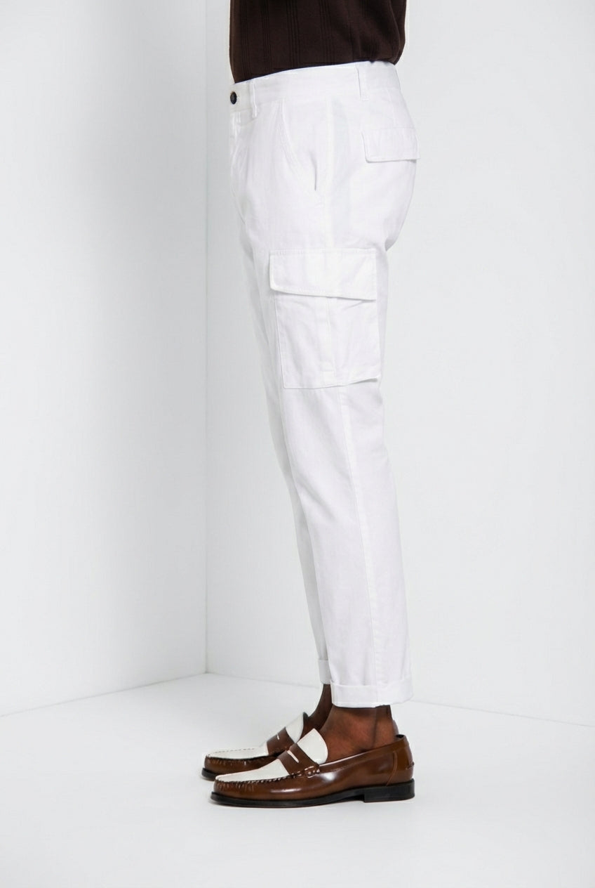 Chile men's cargo pants in stretch satin extra slim fit ①