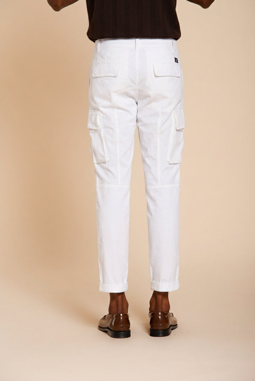 Chile pantalon cargo homme en satin stretch extra slim fit ①