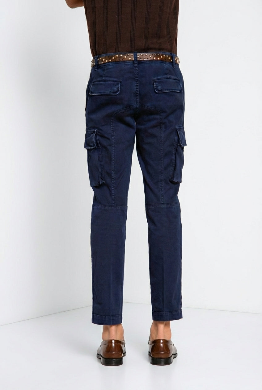 Chile men's cargo pants in stretch satin extra slim fit ①