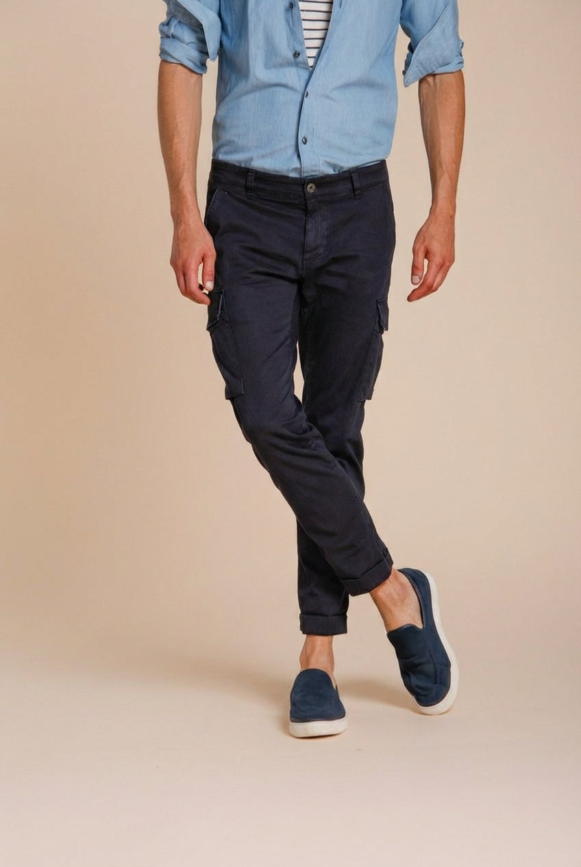 Chile men's cargo pants in stretch satin extra slim fit ①