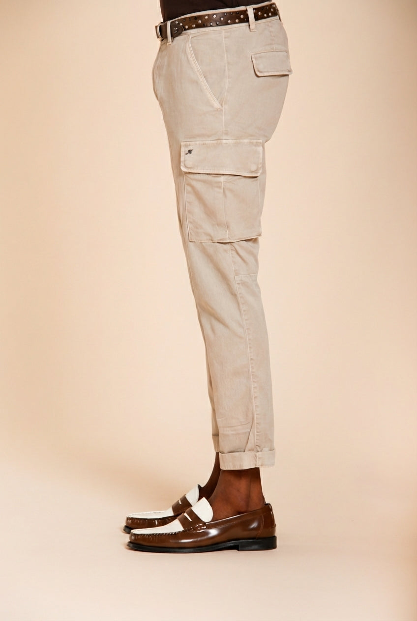 Chile pantalon cargo homme en satin stretch extra slim fit ①