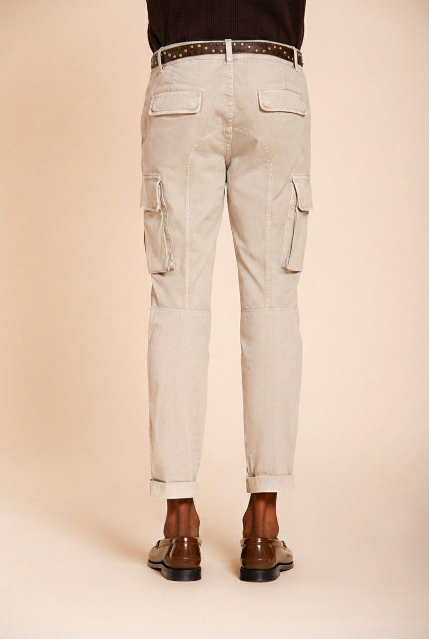 Chile pantalon cargo homme en satin stretch extra slim fit ①