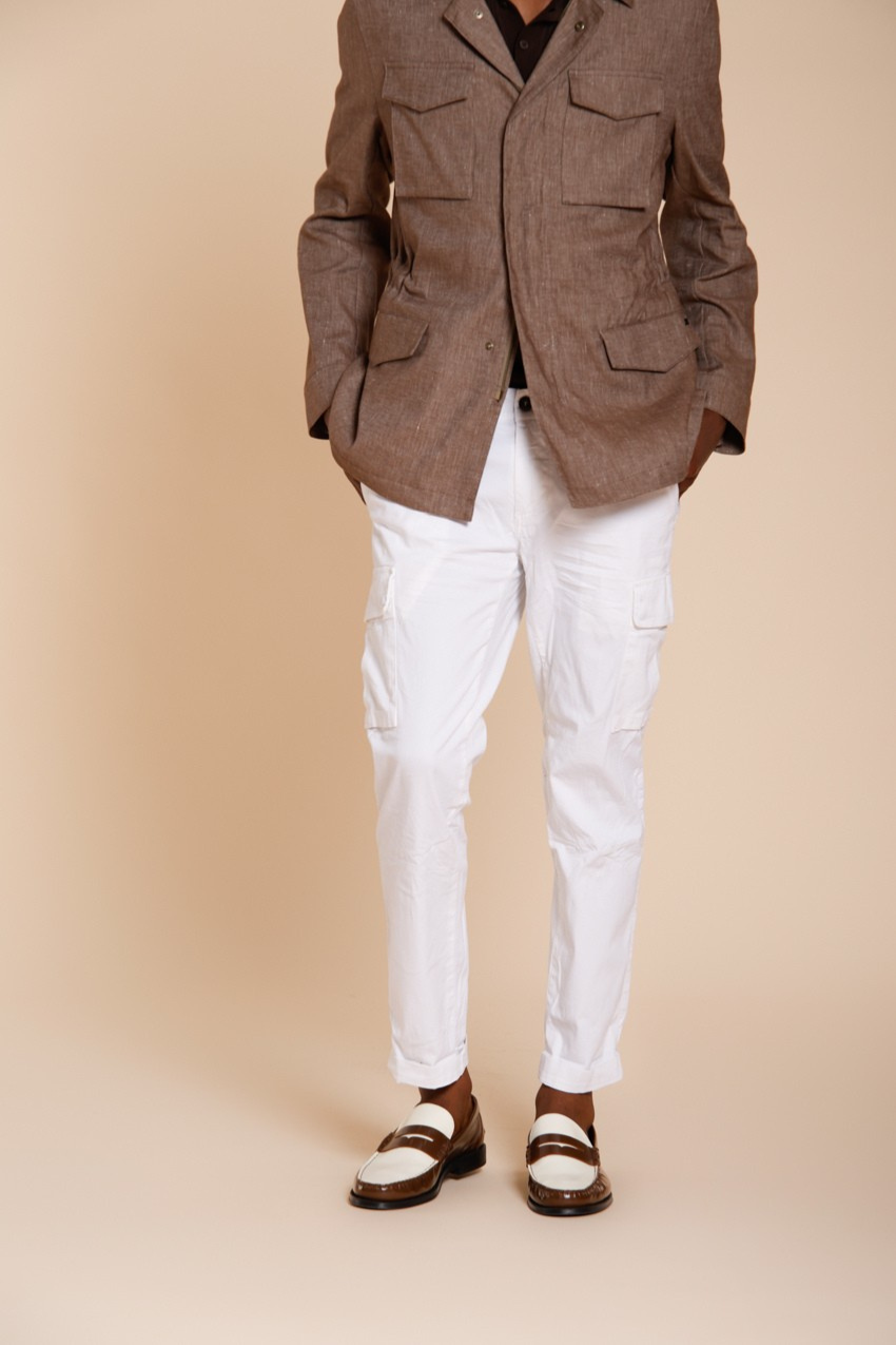 Chile men's cargo pants in stretch satin extra slim fit ①