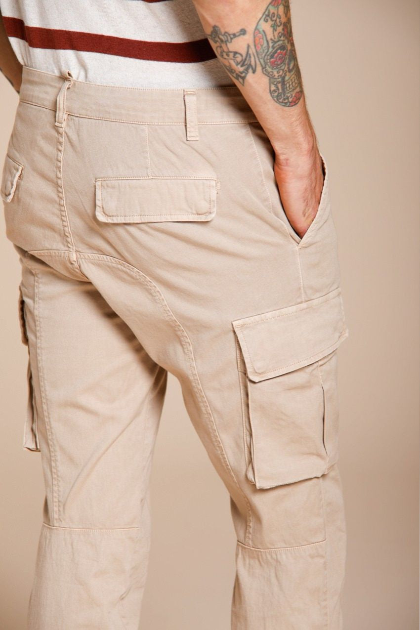 Chile men's cargo pants in stretch satin extra slim fit ①